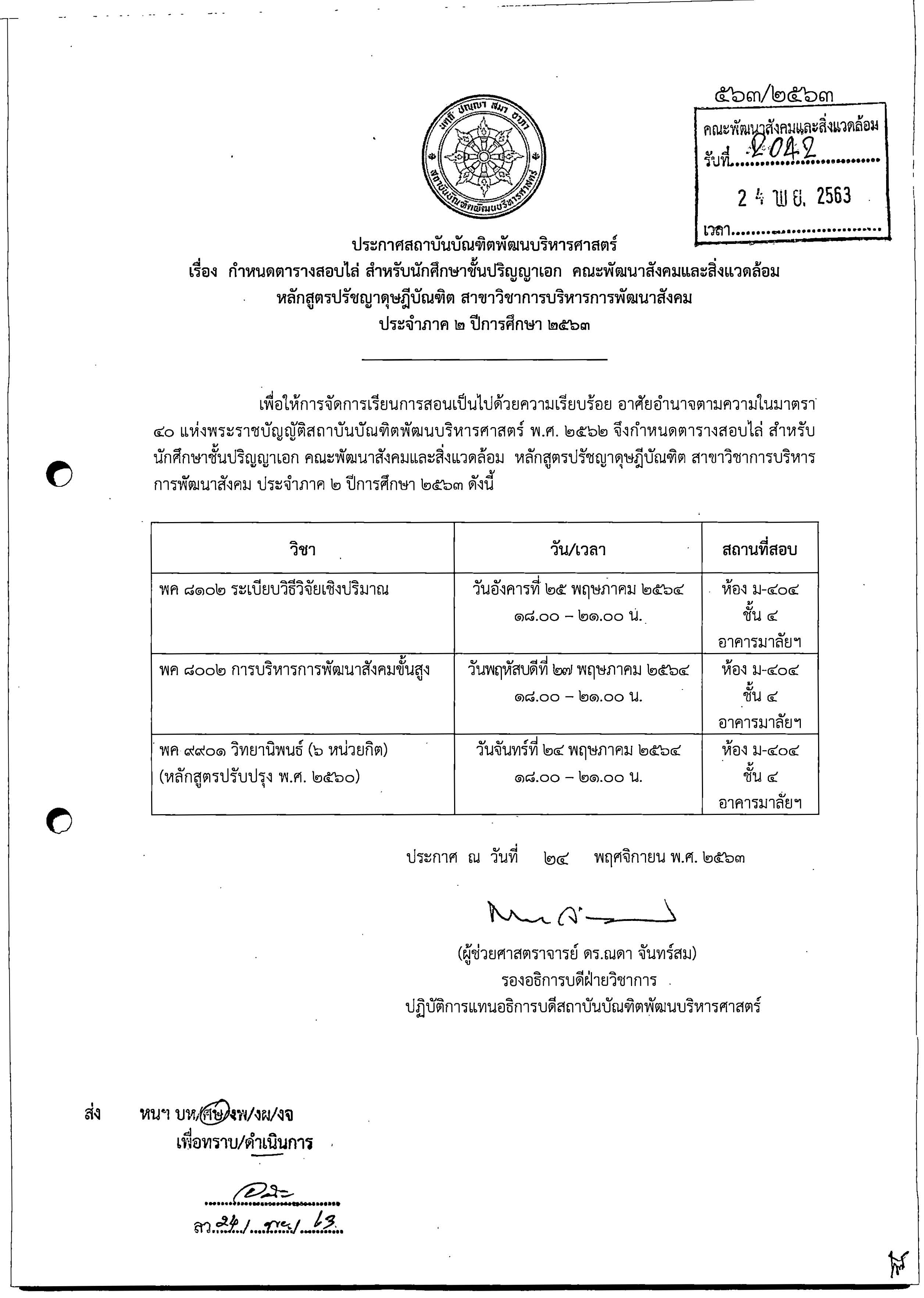 Examtable PhD DPSD 2 2020